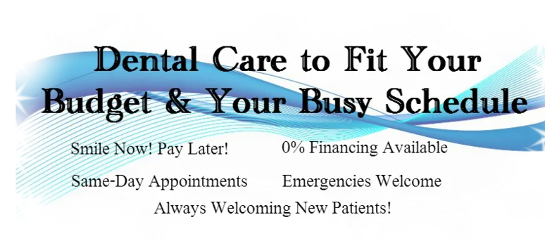 graphic advertising financing options and same day emergency appointments at Advance Dental Care, Mahwah, NJ dentist