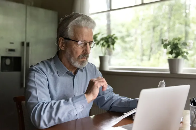 man at computer