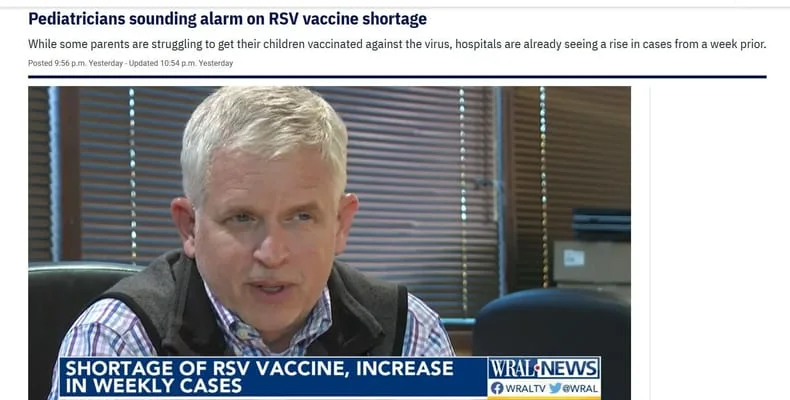 Dr Meares spoke to WRAL News about the RSV Vaccine Shortage