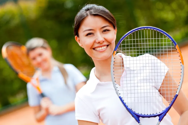 Woman with racket