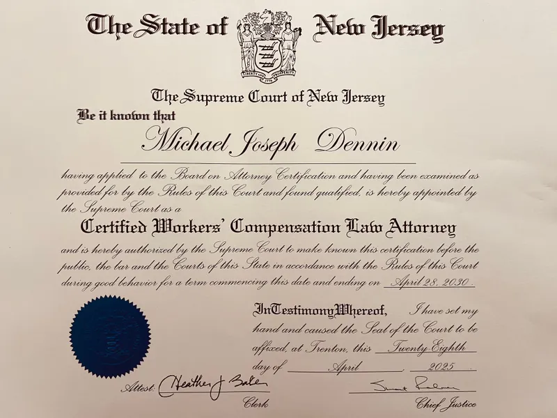 After taking the New Jersey Worker’s Compensation certification exam