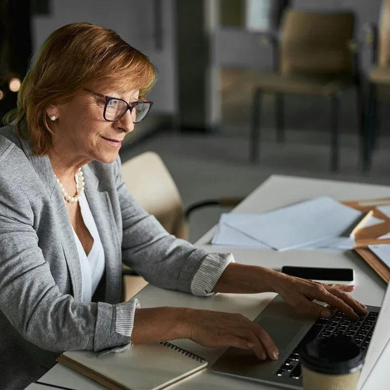 business woman at a computer