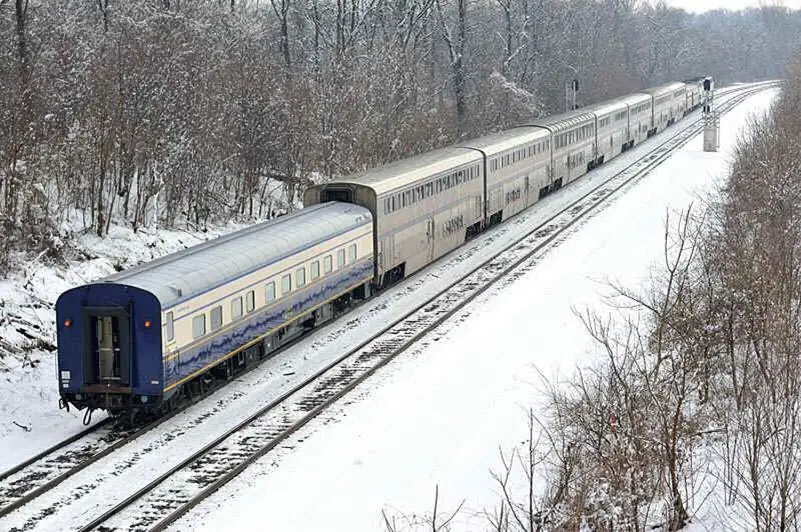 Train in winter