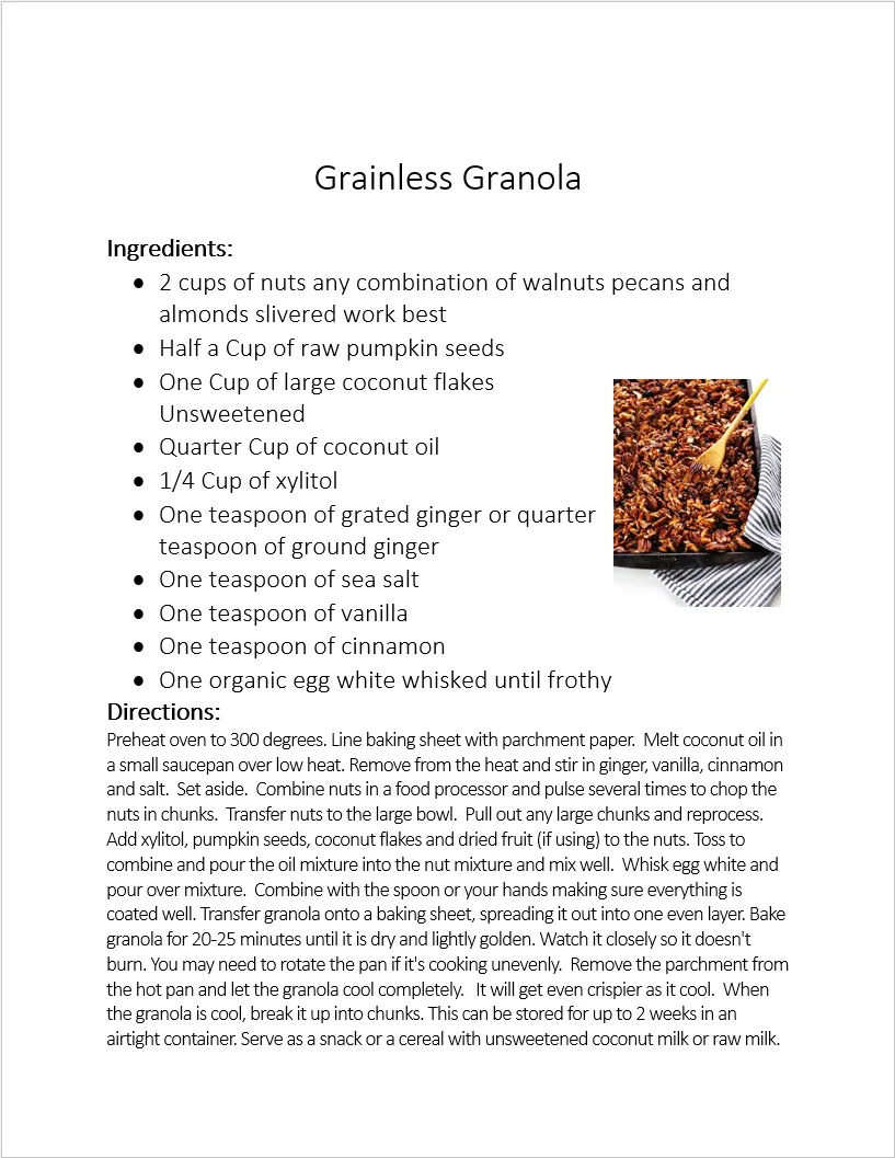 Grainless Granola