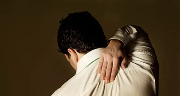 Man suffering from shoulder pain