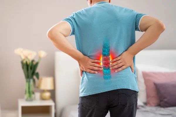 Person with lower back pain