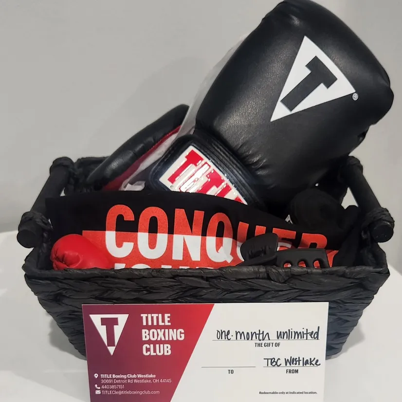 Title boxing raffle basket