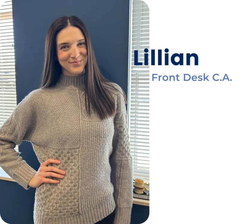 Photo of our Front desk CA, Lillian