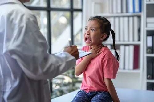 Pediatric consultation for child with strep throat