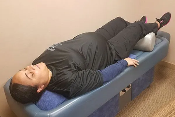 woman having hydro massage therapy