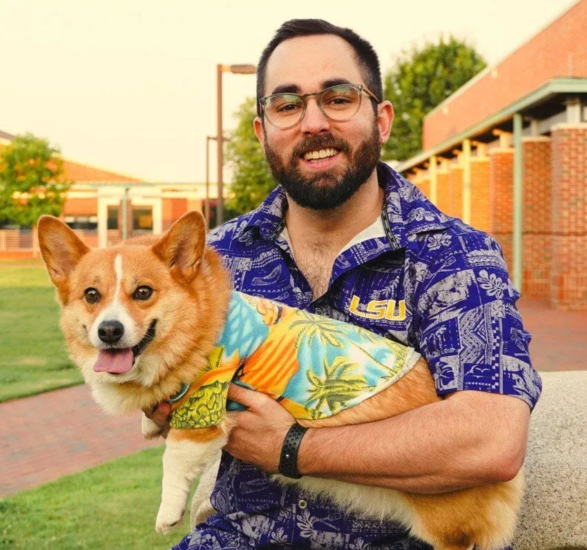 Dr. Dave with his dog Lady Wafflez