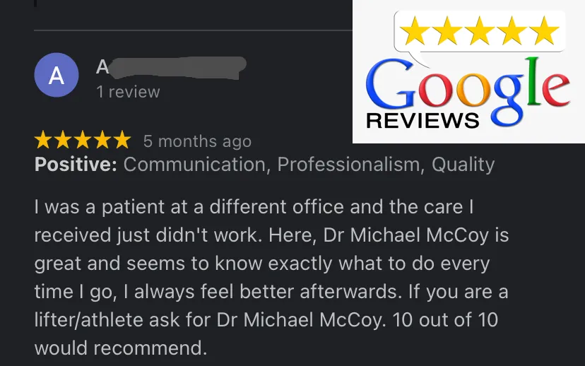 testimonial that we are the best chiropractor