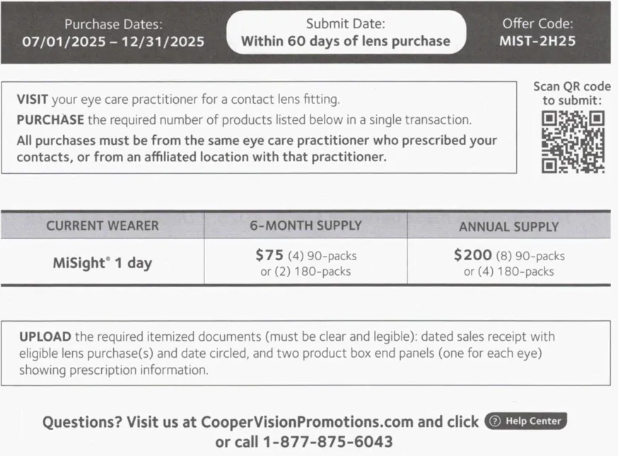 MiSight Rebate Form 2