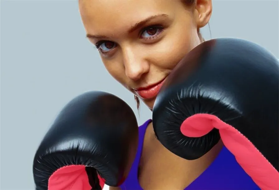 Woman in boxing gloves