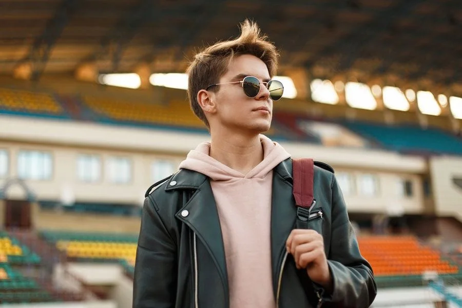 Man wearing stylish sunglasses