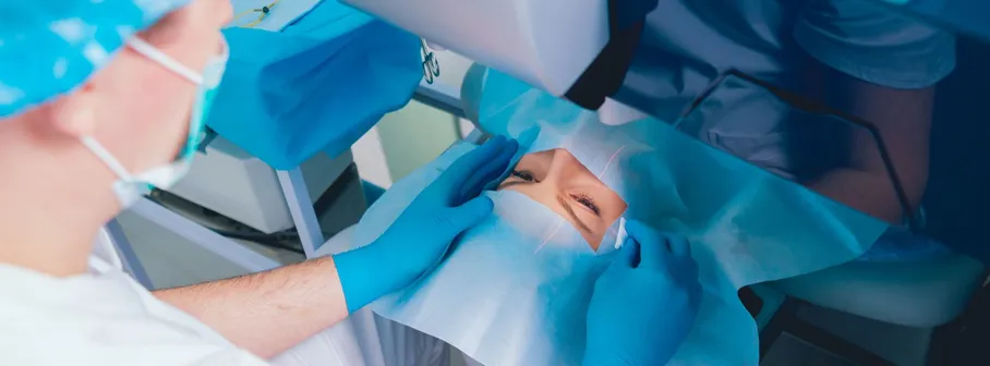Women getting eye surgery
