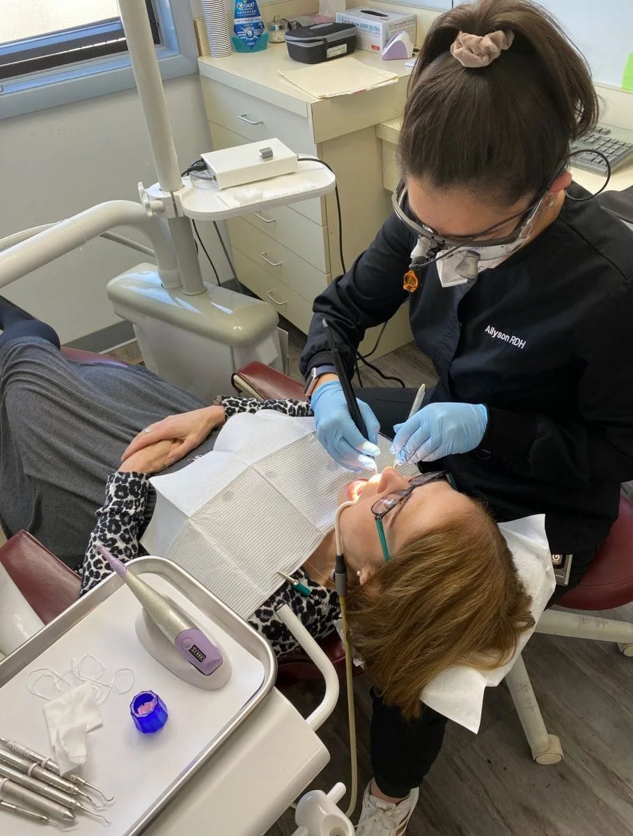 Dental appointment with patient