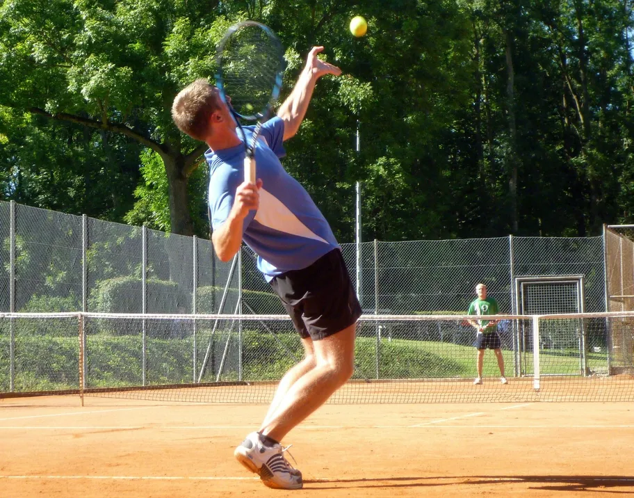 man playing tennis