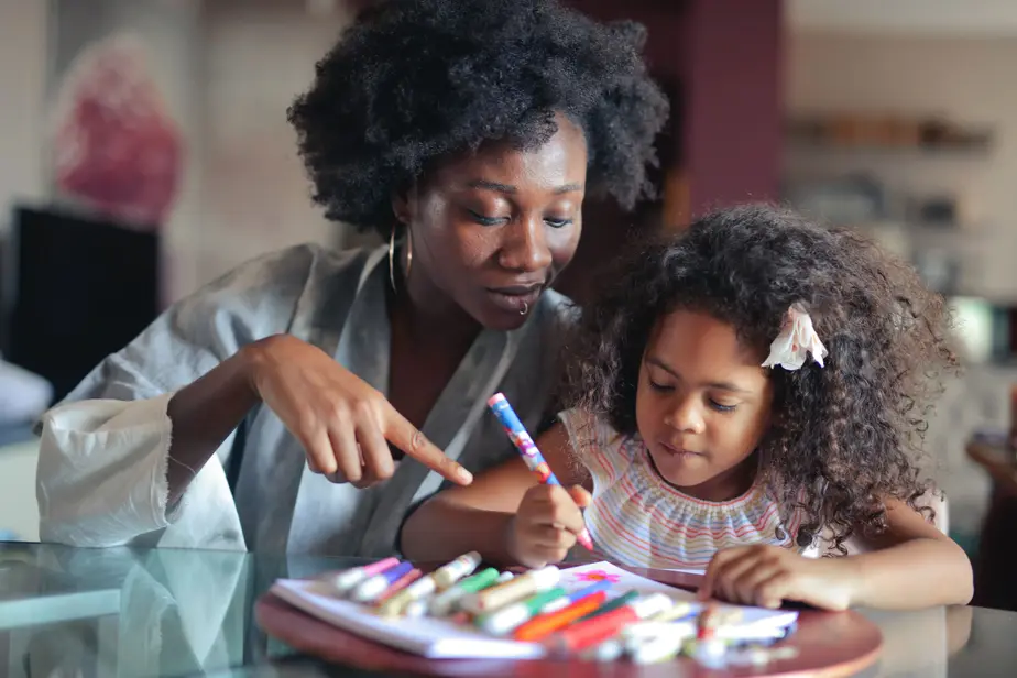 black teacher and student