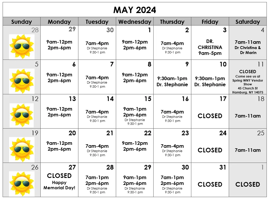 May 2024 Calendar of Events