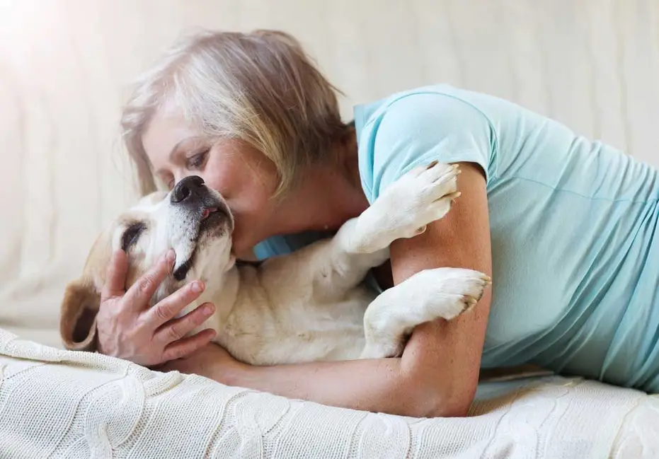 woman with dog