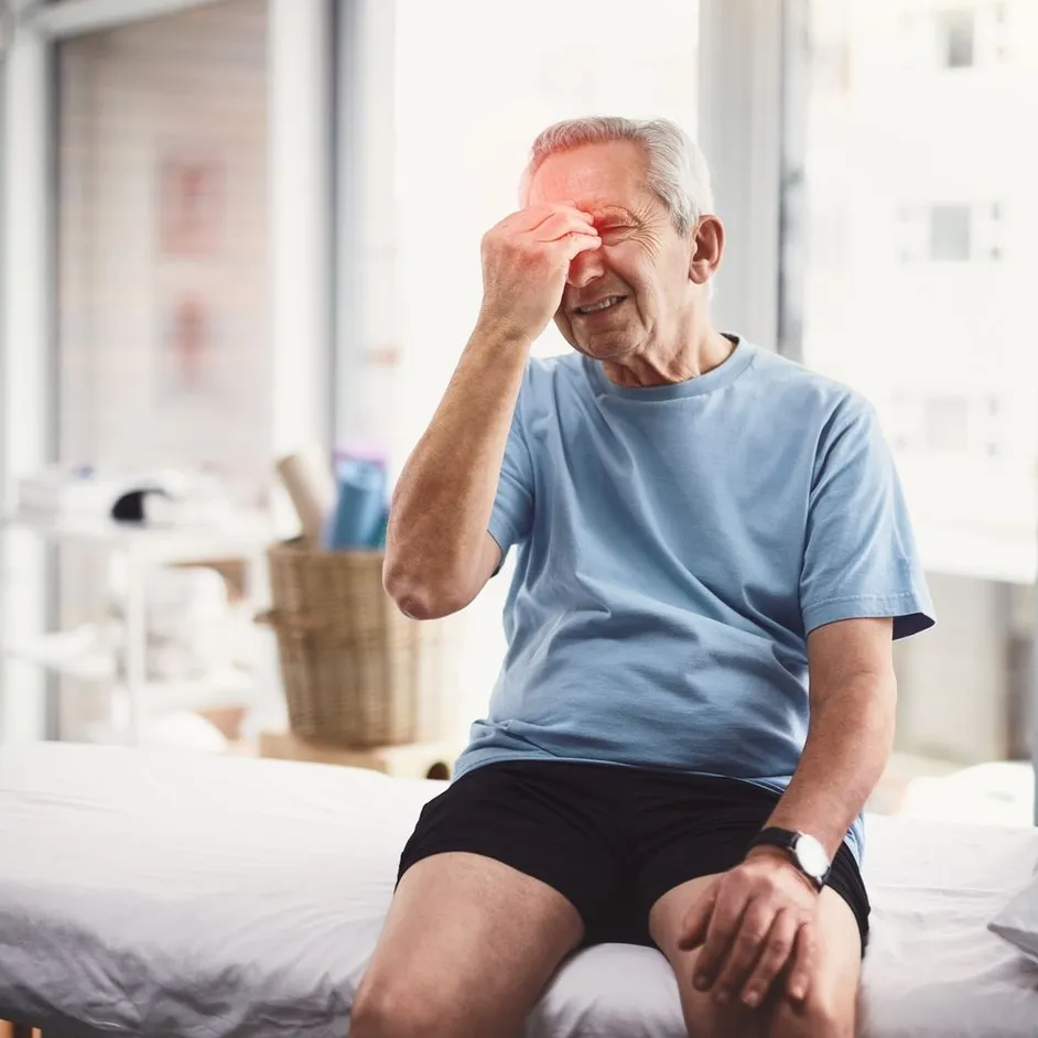 old man with headache