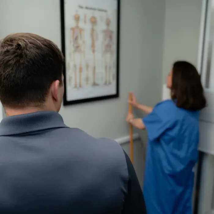 Dr. Nogradi with Patient