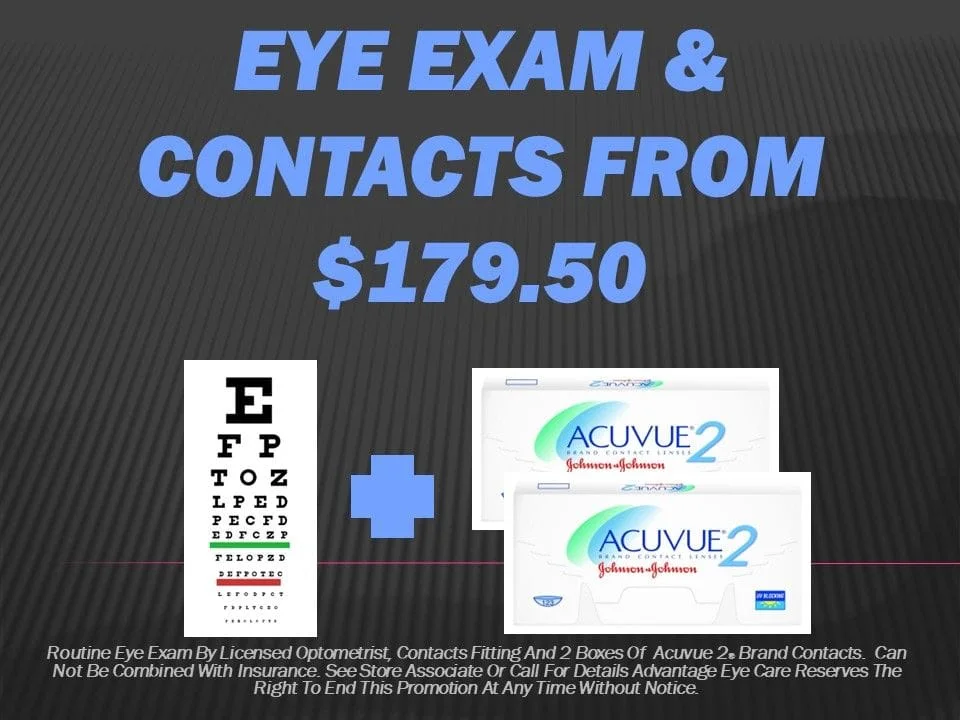 EYE EXAM & CONTACTS FROM $179.50