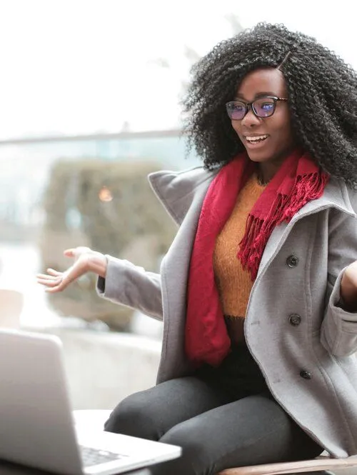 woman using a computer