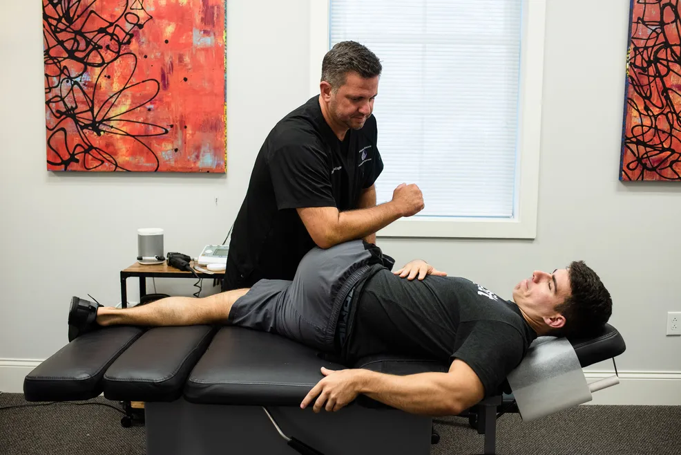 Dr. Buckingham working with patient