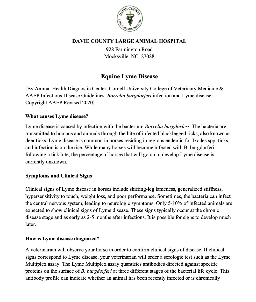 Equine Lyme Disease