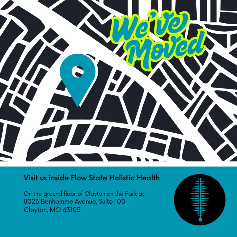 We've Moved Reminder inside Flow State Holistic Health