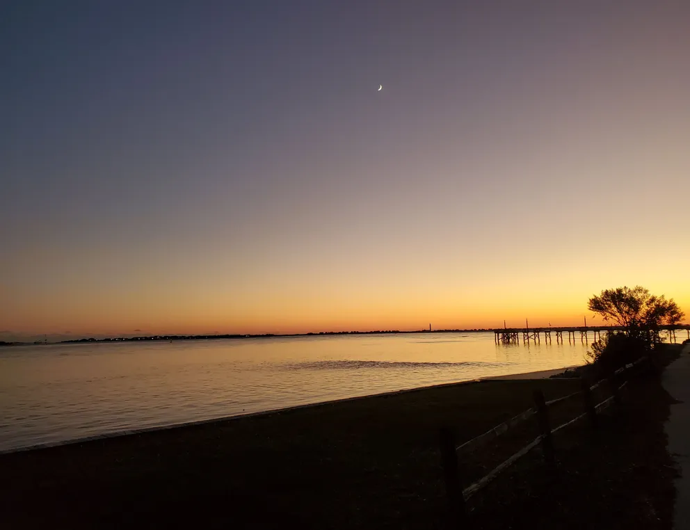 early dusk at a beach